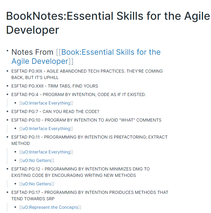 Essential Skills for the Agile Developer tagged notes